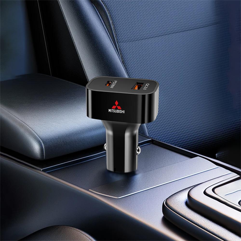 25W Car Charger Phone Charger Car Adapter Socket for Mitsubishi Lancer 10 Xpander Pajero 4 Montero V73 Triton Auto Accessories
