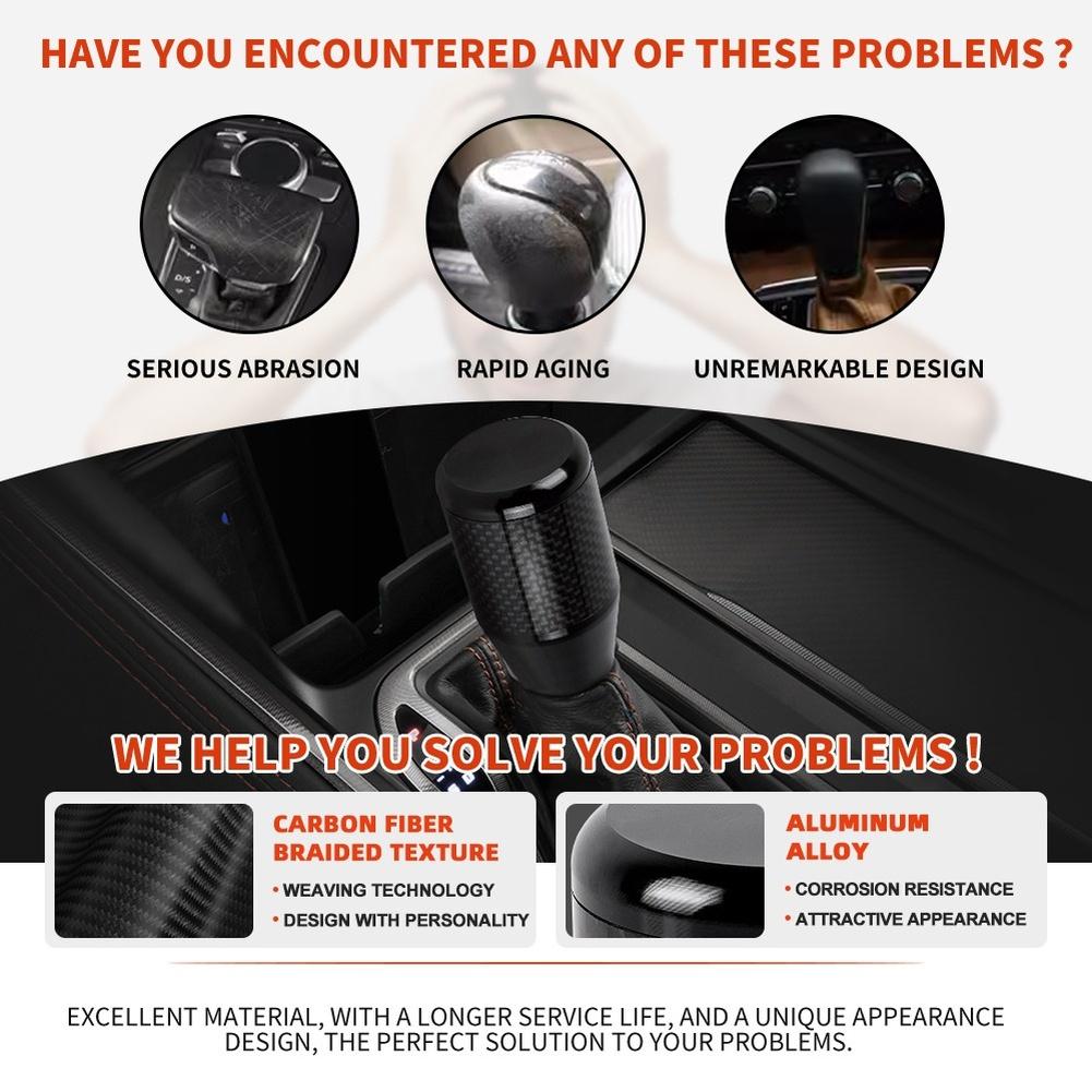 

Lightweight Carbon Fiber Gear Shifter Knob Head with Aluminum Alloy Construction Compatible with Automatic Cars China Mainland