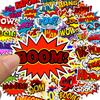 50 Rock and Roll English Surprise Letters Luggage Trolley Case Laptop Doodle Hot Waterproof Removable Stickers