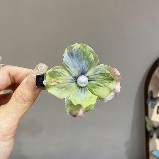 Women Hairpin Artificial Flower Decor Anti-slip Teeth Hair Pin Large Size Holiday Hair Clip Hair Accessories