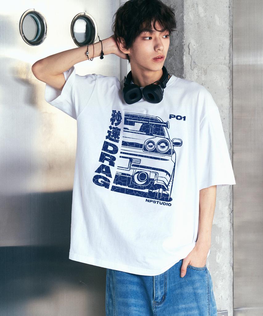 NP STUDIO [2Pack] P01 Drag Logo Oversized T-Shirt 3 Colors