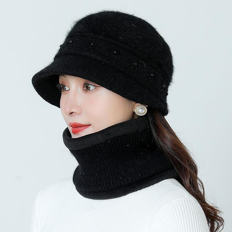 Шерстяная шляпа-бассейн женская сезонная жемчужная шляпа-шарф бабушкина повседневная шляпа-ведро One size fits all with stretch