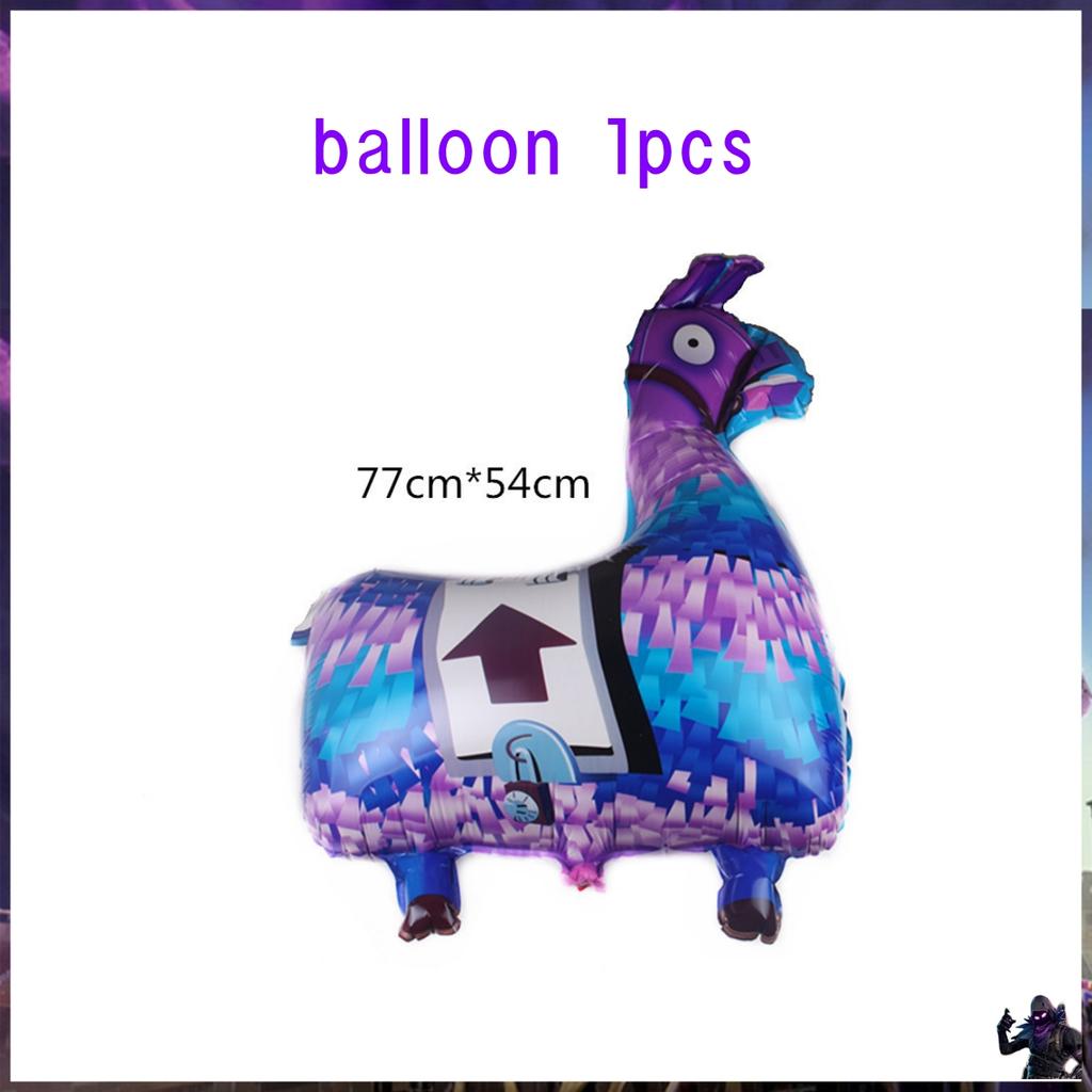 Shooting Game Fortnition Birthday Party Decoration Plate Cup Cartoon Alpaca Llama Foil Globos Baby Shower Kids Party Supplies