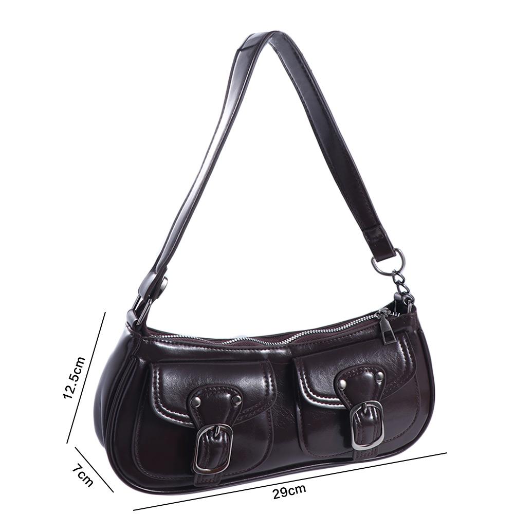 Y2K Buckle Armpit Bag Harajuku Spicy Girls Handbag Vintage Y2k Shoulder Bags  Female