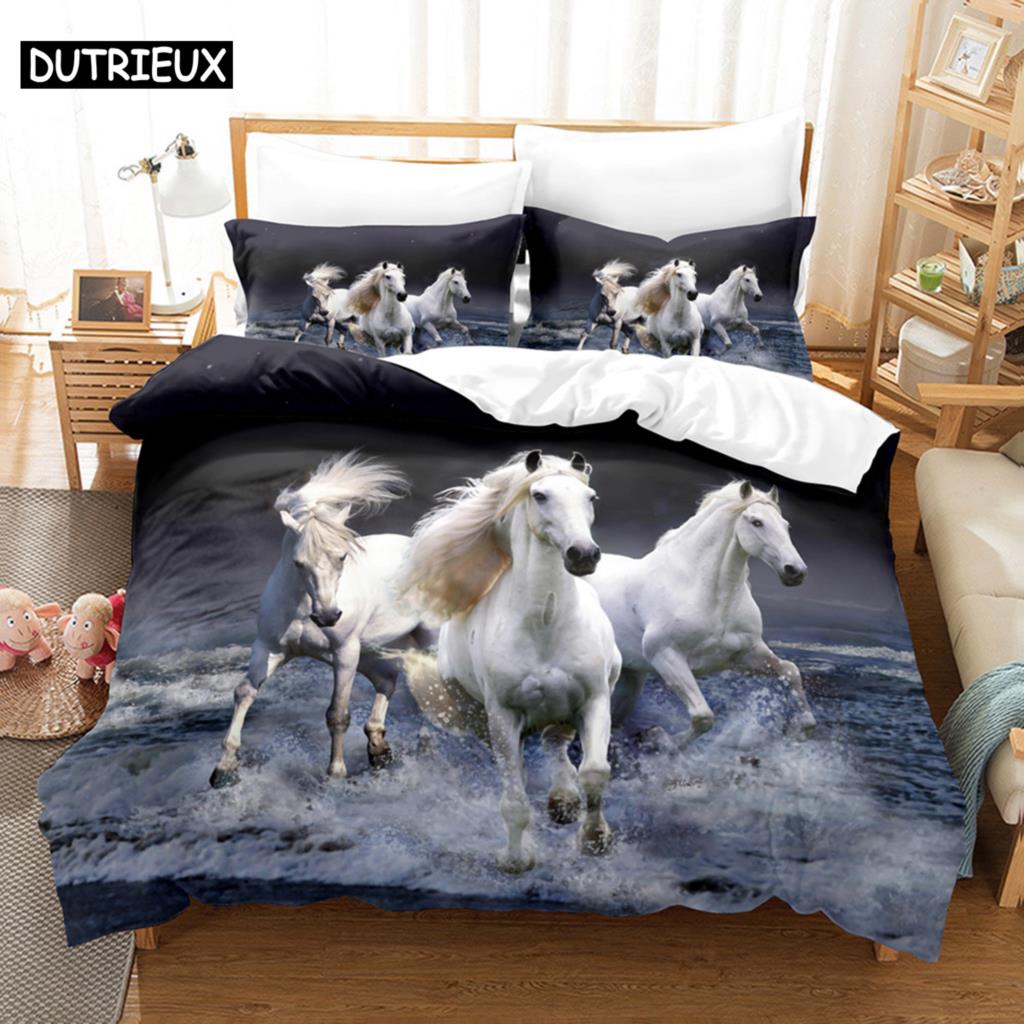 Comforter 3D Printed Queen - Size Horse - Themed Bedding Set For Bedroom
