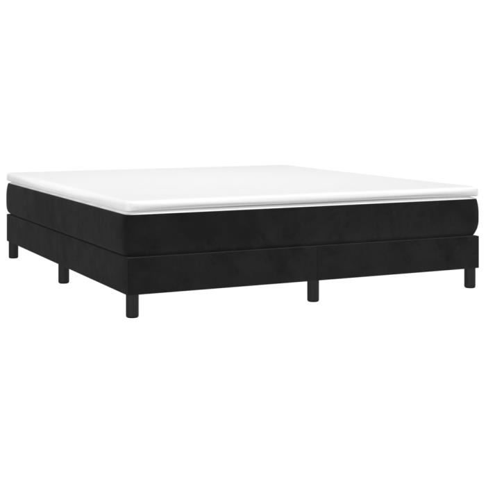VidaXL Lit à sommier tapissier et matelas Noir 160x200 cm Velours 3144341