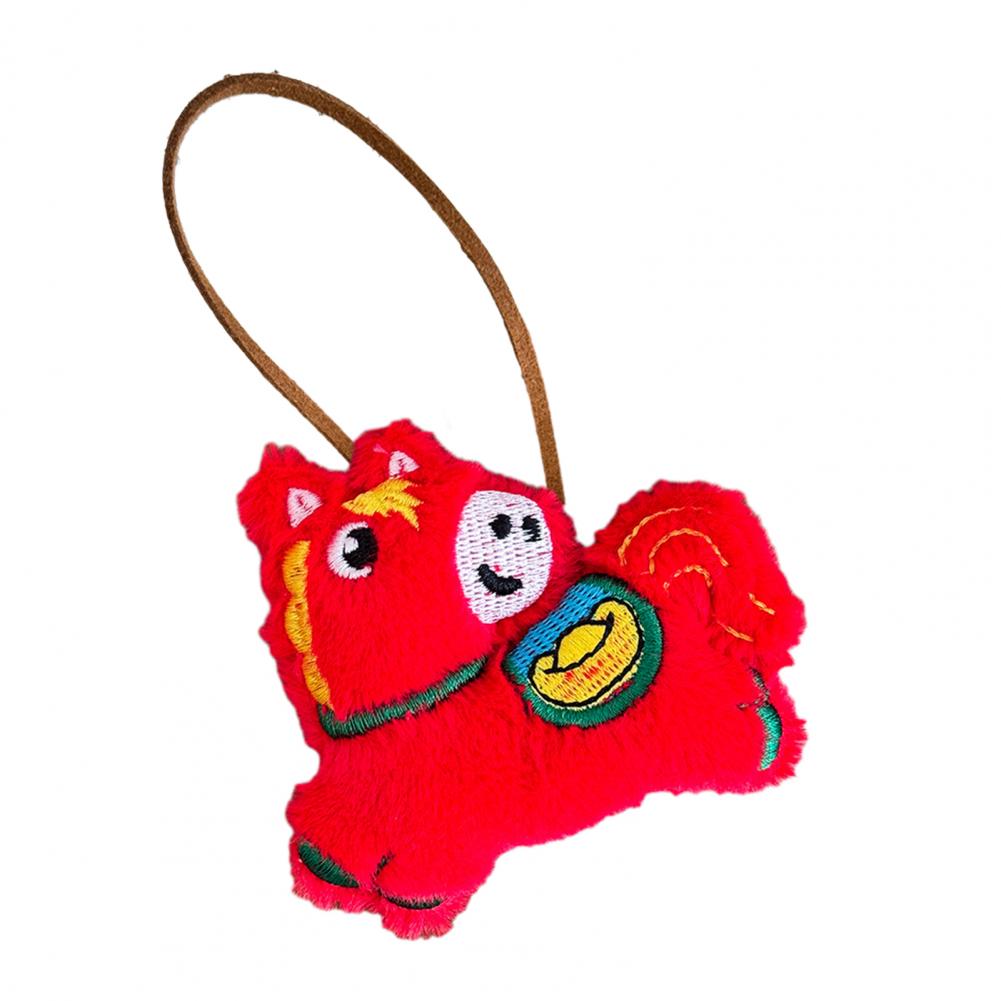 Soft Plush Ornament Horse-shaped Christmas Decoration Plush Horse-shaped Christmas Tree Decoration with Lanyard Festive Holiday