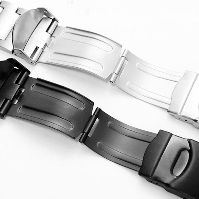 23mm316 Massives Edelstahl-Uhrenarmband Für Swatch YCS YAS YGS IRONY Armband Metall-Armband Silber Schwarz Armbänder