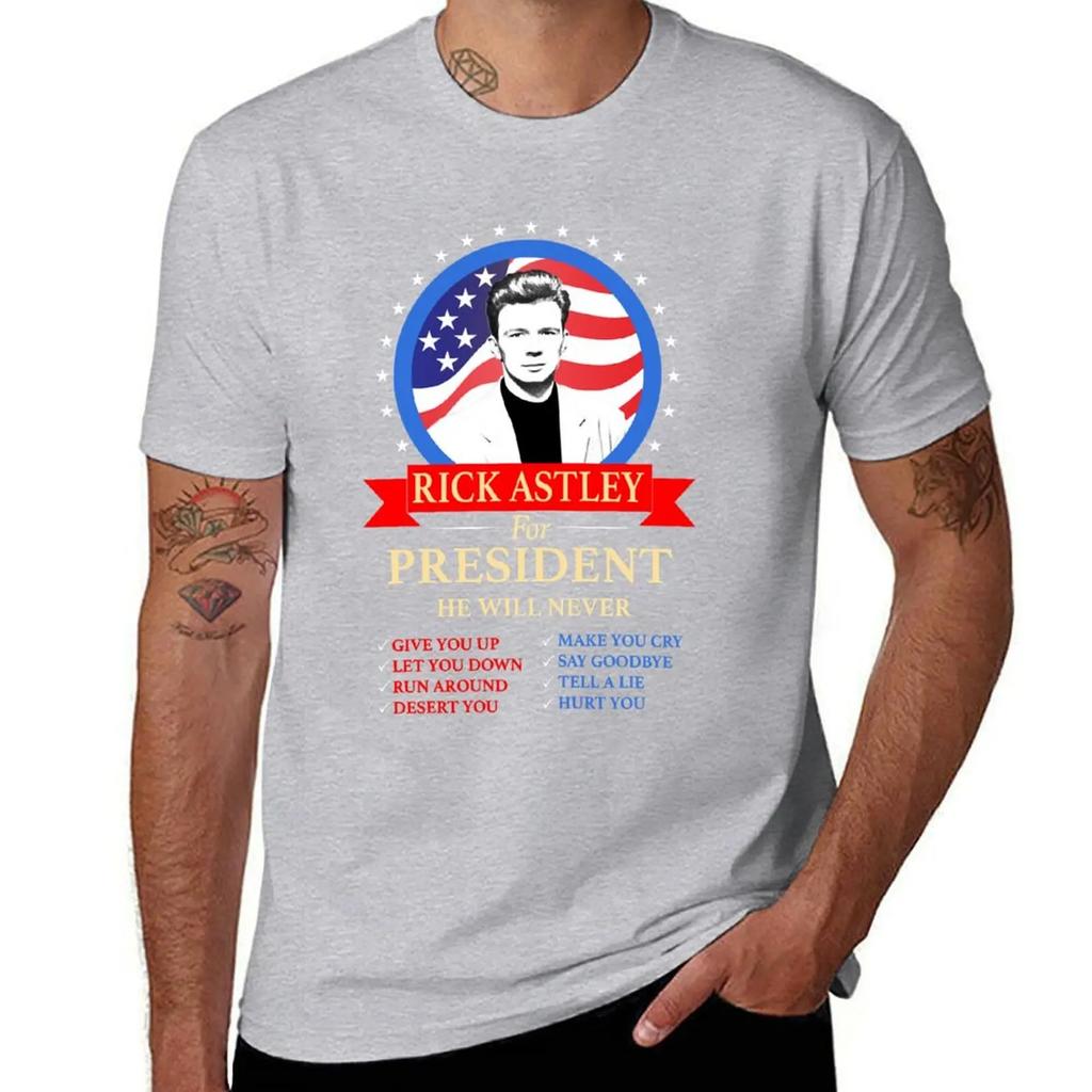 Rick For President For Fans T-Shirt Blue Archive Anime Figures Graphics Blouse Tshirts for Men