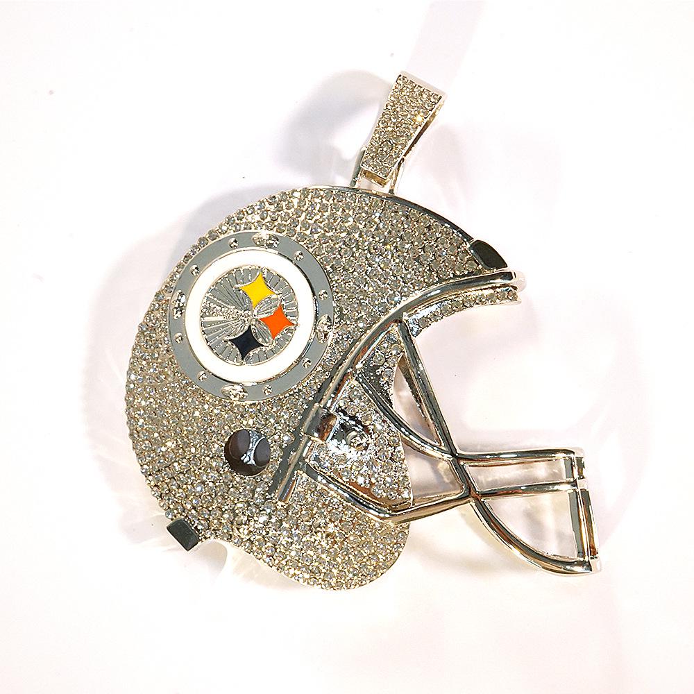 

Large Pittsburgh Steelers Alloy Football Helmet Pendant Necklace
