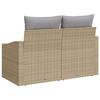 Canapé de jardin 2 places vidaXL avec coussins Beige en poly rotin 42006775