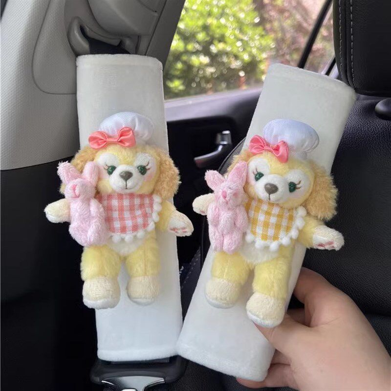 Cute Plush Car Seatbelt Shoulder Pad Toy Car Decoration Anti-Neck Strain Children's Y Seatbelt Insert