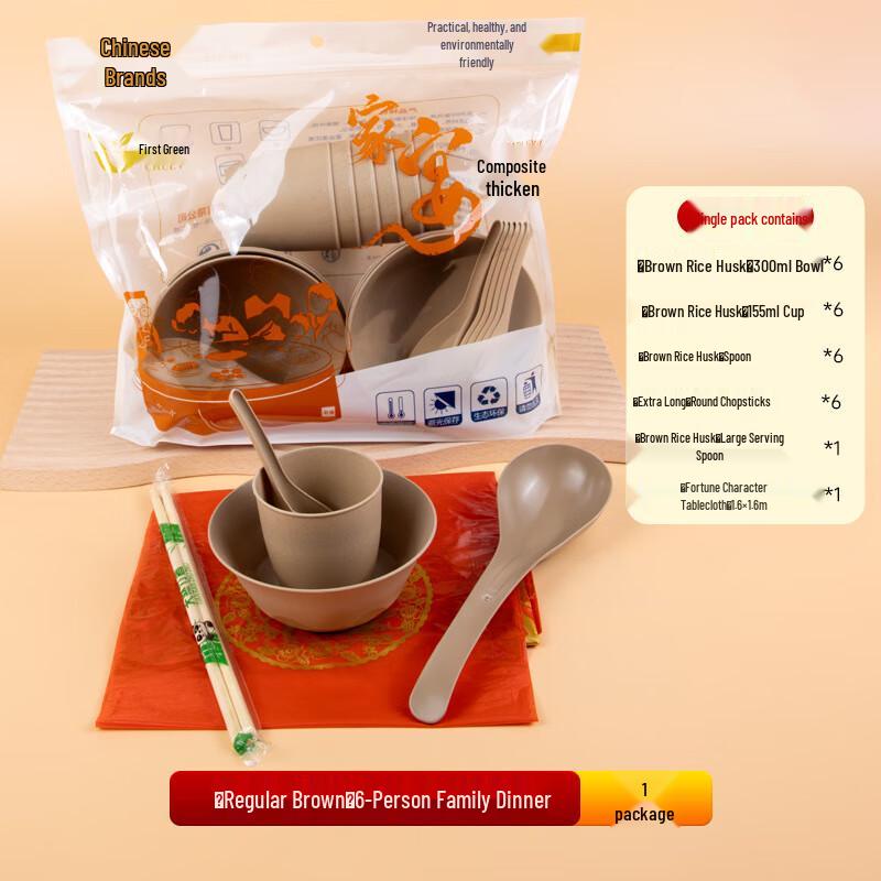 

Disposable Rice Husk Tableware Set