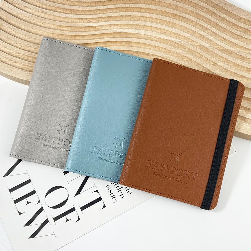 Multi-card Strap Passport Protection, This Set of Pu Thickened Leather Passport Clip Can Be Determined LOGO Leather Passport Bag