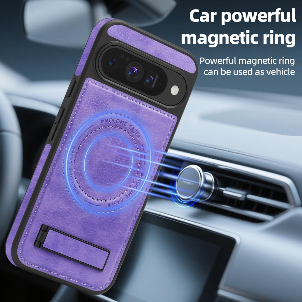 Für Google Pixel 10 Pro/Pixel 10 Hülle Kompatibel mit MagSafe Ständer Leder Handy Rückseite