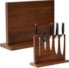 Double-Sided Magnetic Wooden Knife Holder & Display Stand