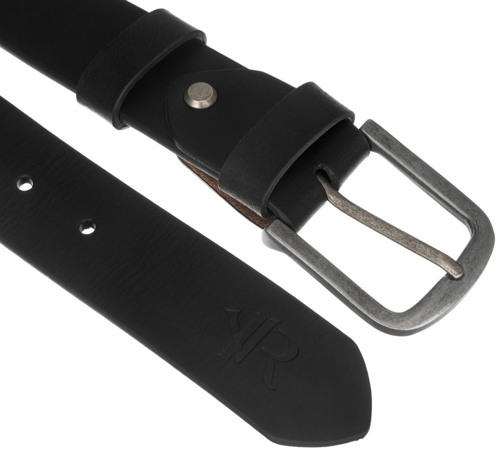 Wide leather belt R-PS-01-100-3330 Black