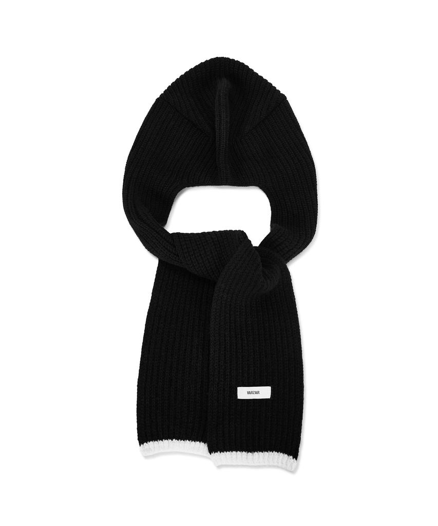 Bajal Logo Label Hooded Muffler Black
