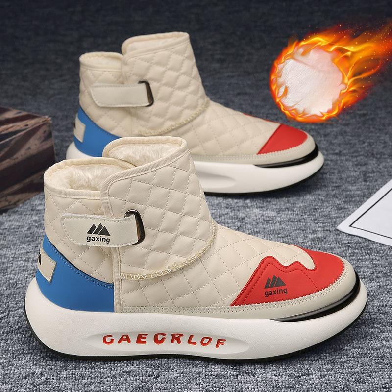 Men Winter Snow Boots Men New High-top Winterproof Comfortable Cotton Shoes Thick Soled Anti Slip Outdoor Thickened Casual Shoes