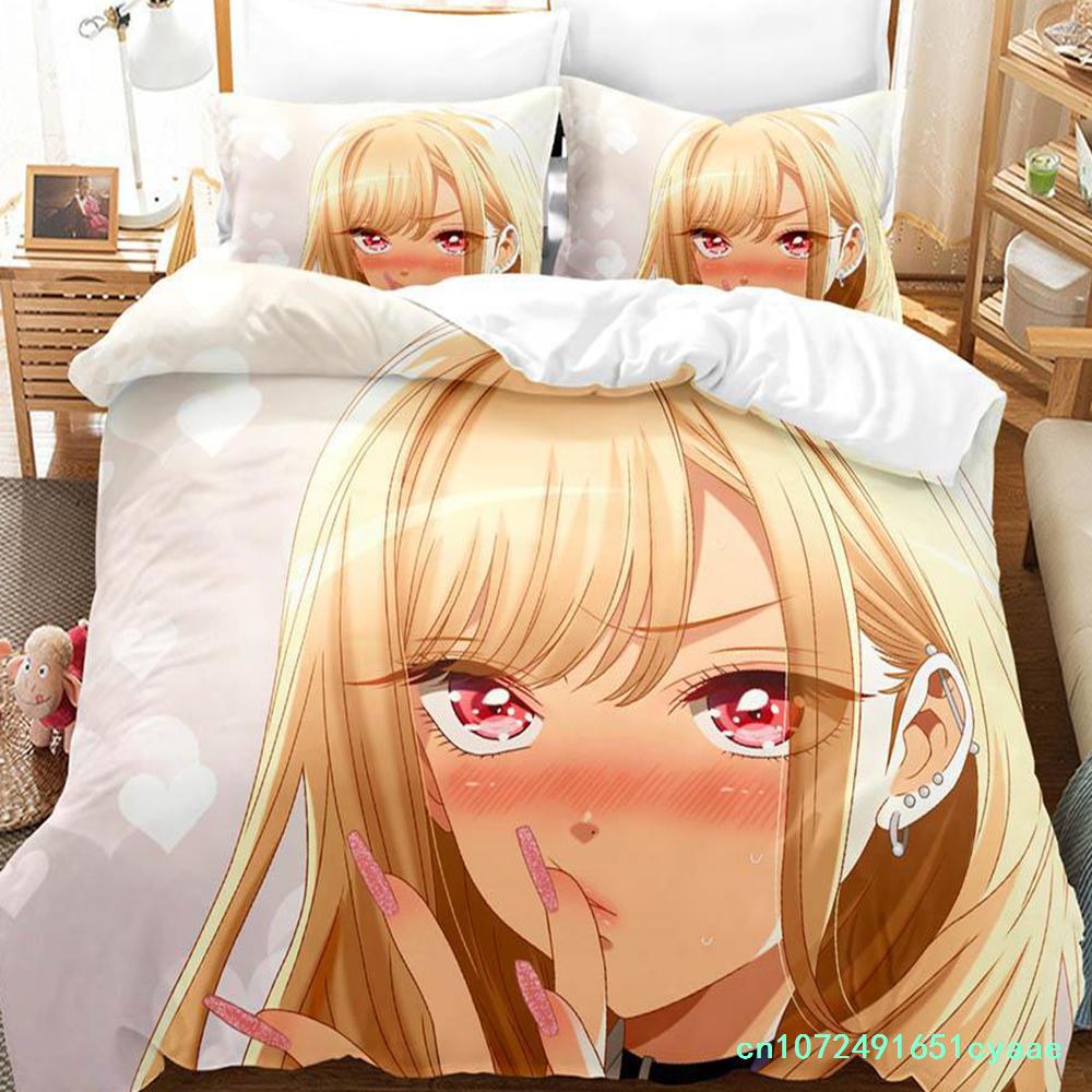 Marin Kitagawa Bedding Set Single Twin Full Queen King Size Bed Set Adult Kid Bedroom Duvetcover Sets Anime Parure De Lit Bed