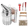 6Pcs/Set Stainless Steel Beehive Smoker Kit Bee Smoker Beekeeping Equipment for Outdoor