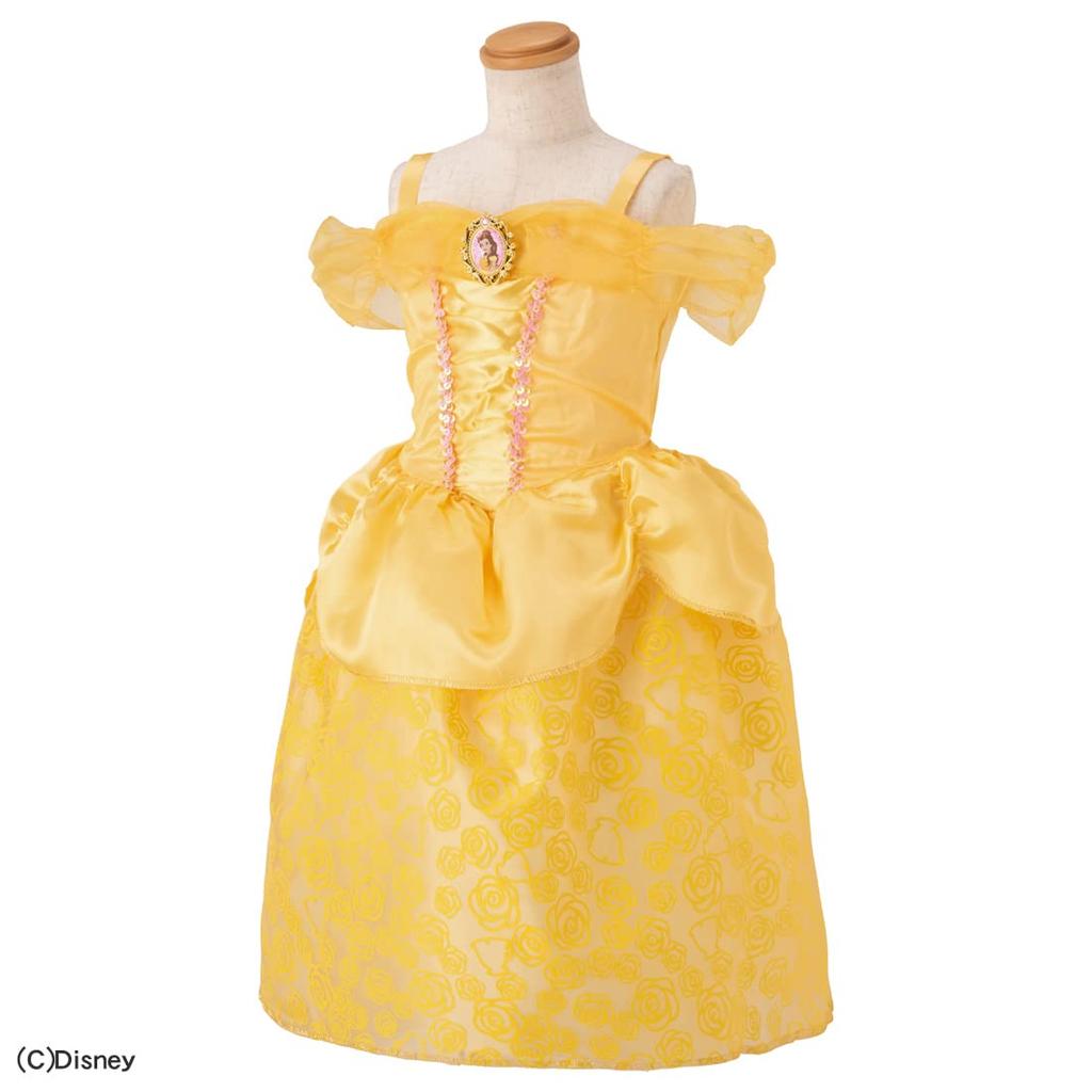 Domestic Takara Tomy Disney Princess Sparkly [Official Product] Dress, Belle, 100cm-110cm