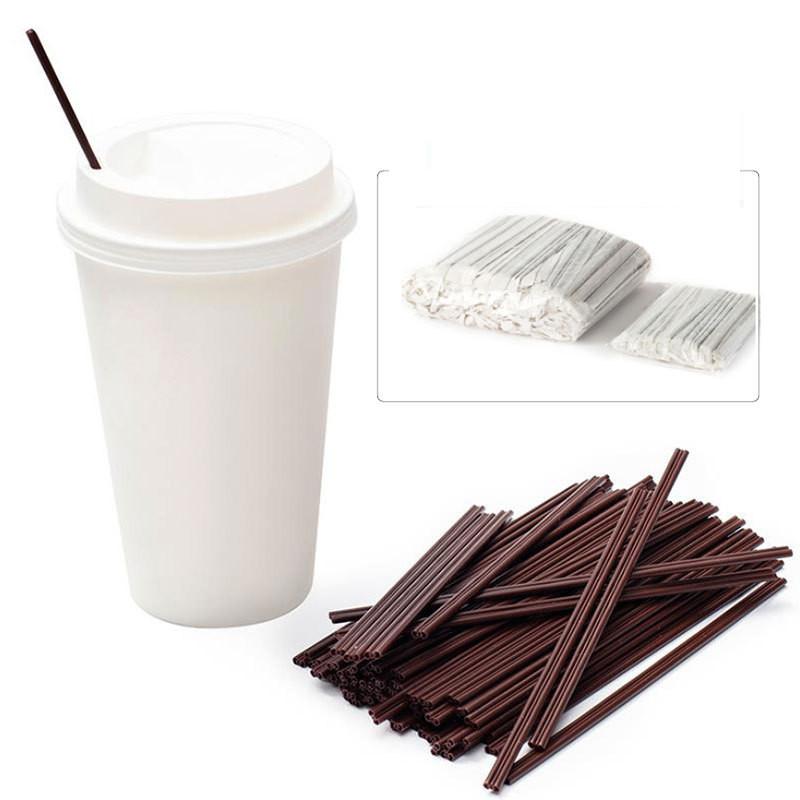 Jednorázové tříotvorové kávové brčko míchátko pro horké nápoje, malé brčko samostatně balené 17CM dlouhé Pro Party Slavnostní