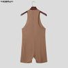INCERUN Men Sleeveless Semi-Sheer Fitted One Piece Jumpsuits Bodysuits Underwear Playsuits