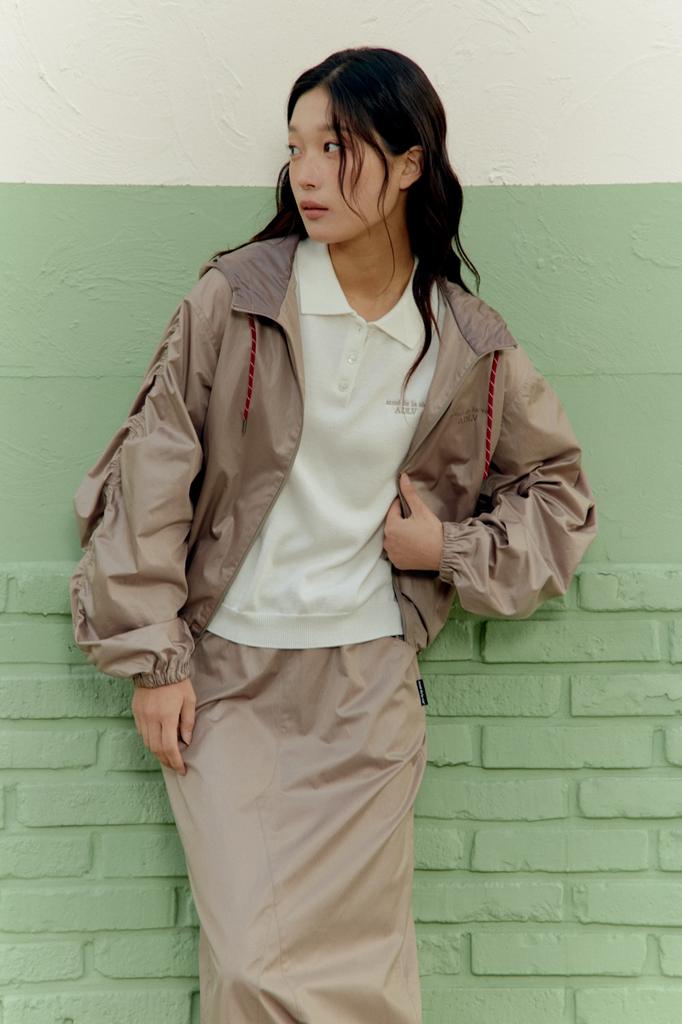 Acme Dravi Woman Nylon Shirring Long Skirt (2 Color)