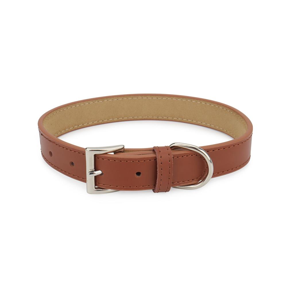 Leather Dog Collar,Soft Padded PU Dog Collars with Heavy Duty Buckle,Durable & Comfortable for Small Medium Large Dogs Walking