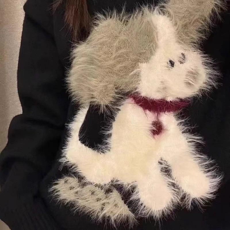 Winter Round Neck Pullover Lazy Style High-end Sweater Women's Soft Waxy Loose Outer Women's Knitted Sweater Top