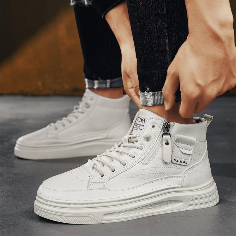 New Men's Classic Fashion High Top Thick Sole Skateboarding Shoes Comfortable Soft Sole Basketball  Sneakers