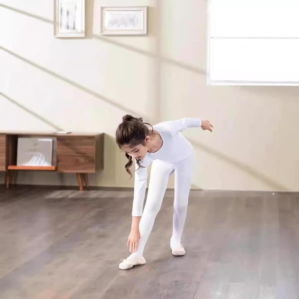 Women's Nude Fleece Ballet Base Layer Set for Autumn/Winter - Invisible Practice Wear for Children