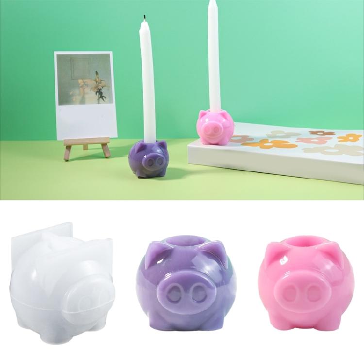Pig Candle Base Gypsum Mould Candle Holder Mold Animal Shape Desktop Ornament Making Mould Practical Jewelry Tool