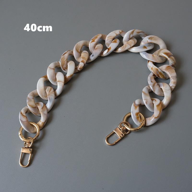 New Fashion Woman Bag Accessory Detachable Parts Replacement Chain Beige Resin Luxury Strap Women Acrylic Shoulder Handle Chain
