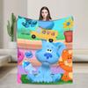 Soft Warm Blanket Airplane Travel Blue's Clues Collage Throw Blanket Cartoon Flannel Bedspread For Couch Chair Sofa Bed Sofa Bed