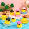 6-60 Set Cowboy Rubber Duck Bulk Mini Car Yellow Duckies Bath Toys Party Favor With Mini Hat Swim Circle Necklace Sunglasses