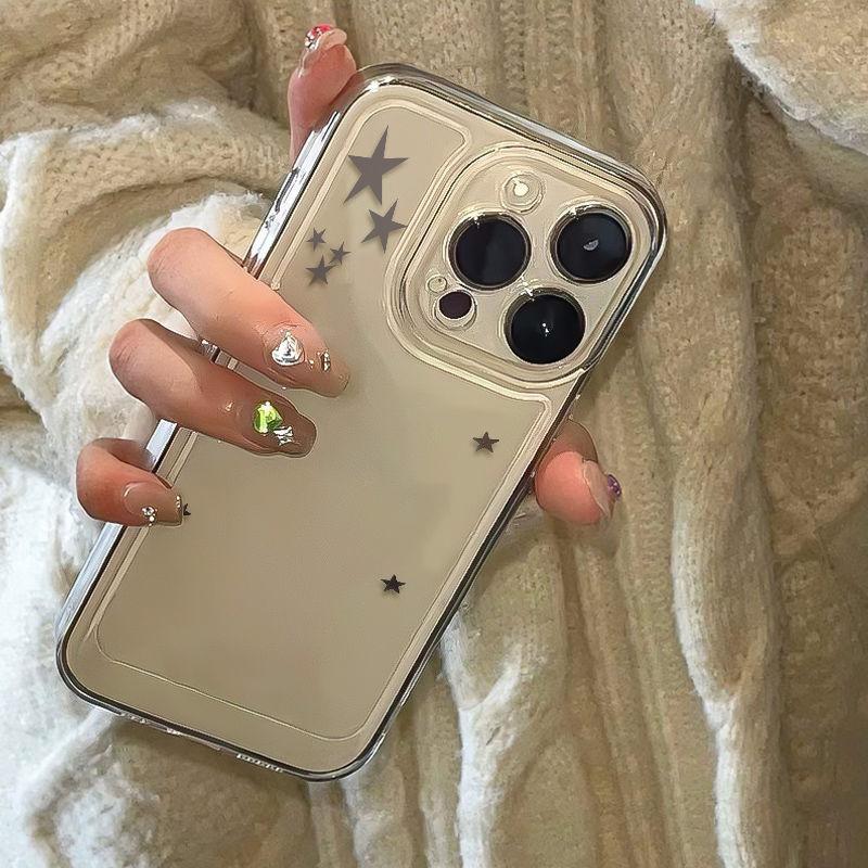 Simple Stars Are Suitable for Apple 17air Mobile Phone Case 16E New 15promax Transparent 14 All-inclusive 131211.