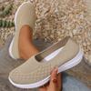 Women Casual Shoes Light Sneakers Breathable Mesh Summer Knitted Vulcanized Shoes Outdoor Slip-On Sock Shoes Plus Size Tennis