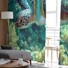 Blue Ocean Green Turtle Tulle Curtains For Living Room Bedroom Decoration Sheer Voile Window Curtains Party Drapes Panels