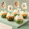 16 Stück Bären Cupcake Topper Babybär Thema Kuchen Dekorationen Bären Geburtstagsparty Kuchen Dekorative Zubehörteile