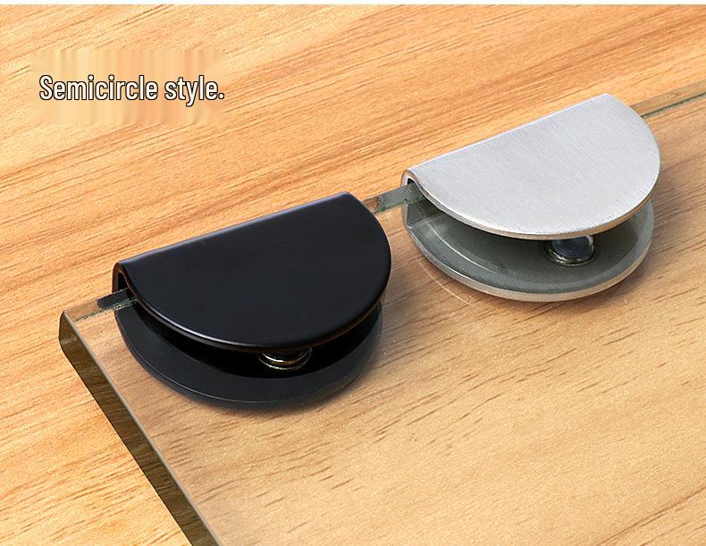 Stainless Steel Semicircular Square Glass Clamp Shelf Bracket