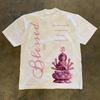 Buddha sagt Entspann dich Print T-Shirt Oberteile Unisex Kurzarm Retro Hip Hop Harajuku Street YK Lässige Mode Oberteile Kleidung