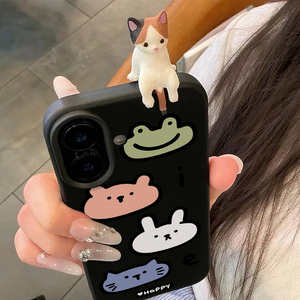 3D Phone Case for iPhone 11 13 17 Pro Max 17 Air Case iPhone 13 15 16 Pro Max 12 14 Pro Max 14 15 Plus Cute 3D Kitten Cartoon Leather
