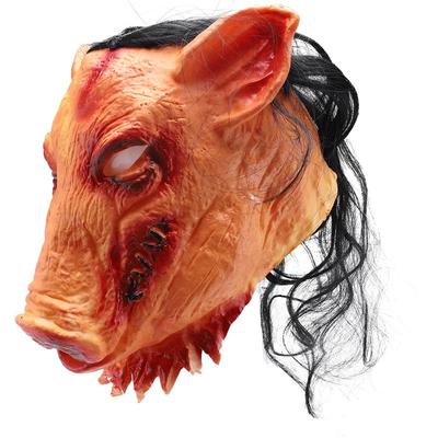 Halloween Gruselige Masken Neuheit Schweinekopf Horror Mit Haaren Masken Caveira Cosplay Kostüm Realistische Latex Festivalbedarf Maske