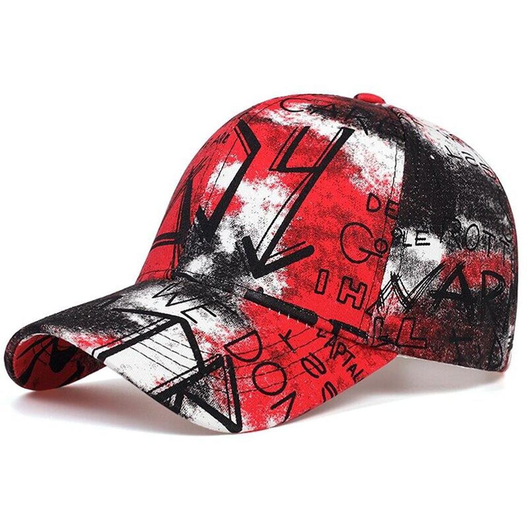 Unisex Letter Graffiti Printing Tie Dye Baseball Caps Spring And Autumn Outdoor Adjustable Casual Hats Sunscreen Hat