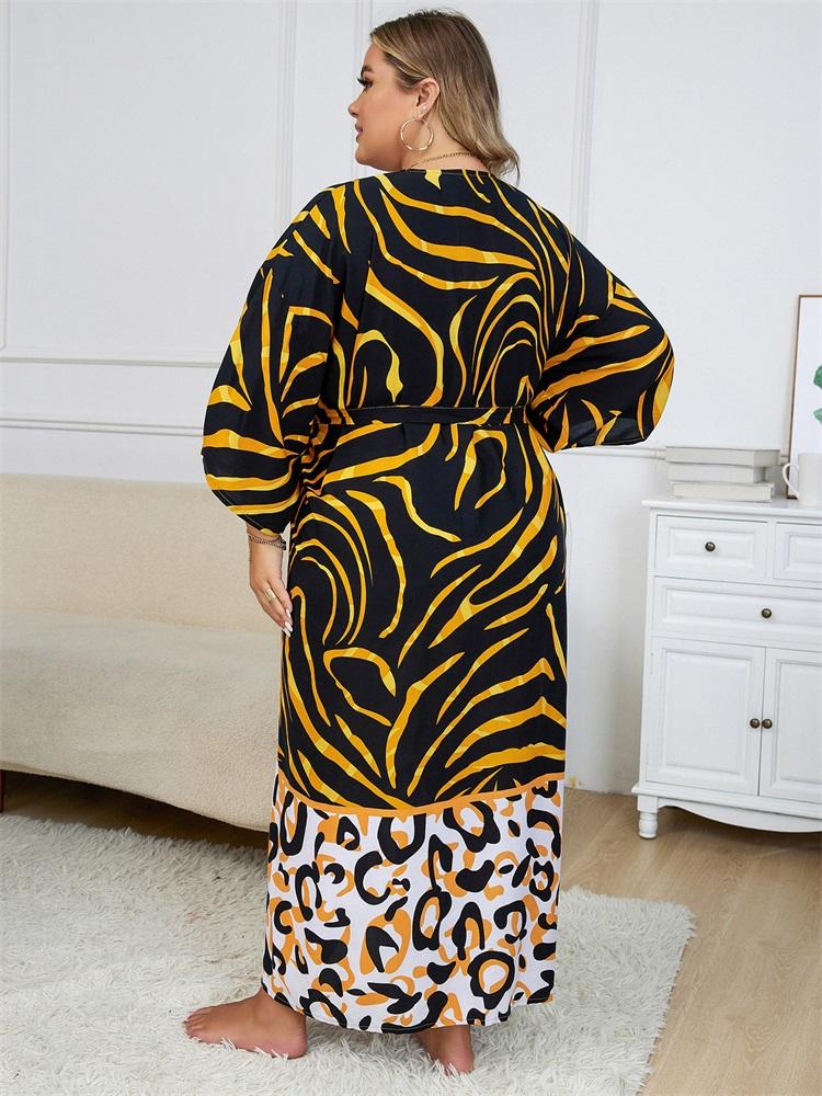 EDOLYNSA Yellow Striped Women's Relaxed Cardigan Kimono Beach Wear Tunic Swimsuit Cover-up Chic Comfy Versatile Wrap Bathrobe Q1414