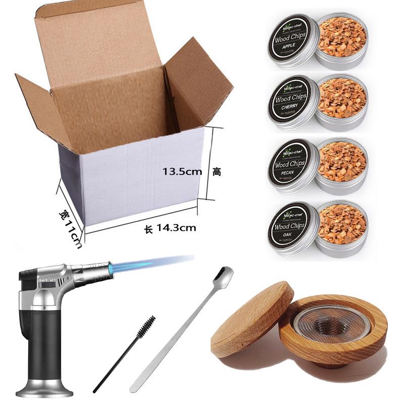 Whiskey Smoke Cocktail Accessories Smoking Wood Chips Cigar Lighter Base Food Steak Beverage Father's Gift Customized Flavors