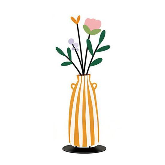 Modern Farmhouse Accents Metal Vase Silhouette Tabletop Decor, Sculptures Desktop Ornaments, Living Room Table Decor Creative Shape Decorations