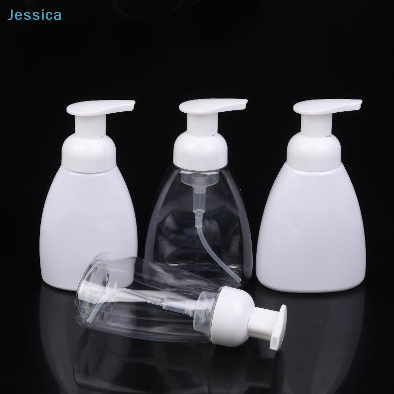 Foam Dispenser Bottles - Clear/White Plastic Press Pump Bottles for Hand Soap, Shampoo Travel Refillable Containers